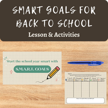 Preview of SMART Goals for Back to School