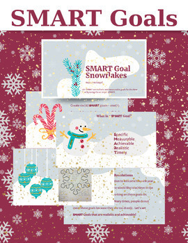 Preview of SMART Goals for New Years! Winter Themed Slides & Lesson