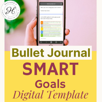 Preview of SMART Goals for Students : Digital Journal Template - Therapy Aid for Counselors
