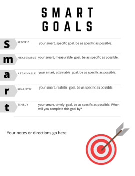 SMART Goals for Students: Editable by Rebekah Sayler | TPT