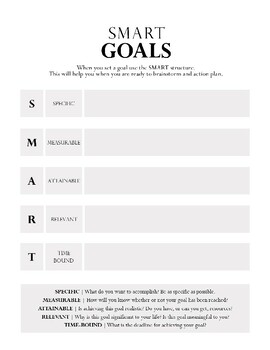 Preview of SMART Goals for high school WORD DOC for counselors, social workers and teachers