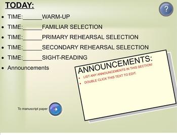 Preview of SMART Notebook Band Rehearsal Template