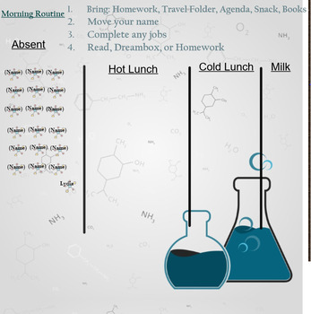 Preview of SMART Notebook Take Attendance Chemistry Themed