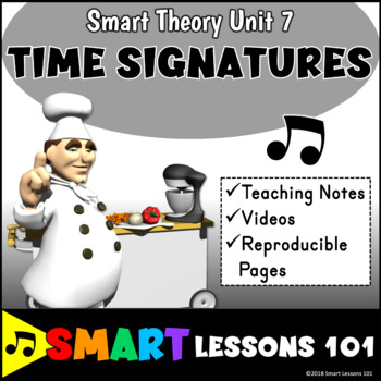 Preview of Music Theory: TIME SIGNATURES Music Theory Unit 7 Videos and Music Worksheets