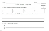 SMART goal action steps - Notes, powerpoint and exit ticket