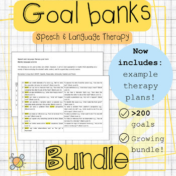 Preview of SMART IEP Goal banks GROWING BUNDLE | Speech language therapy | SLT | GLP
