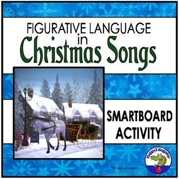 Preview of SMARTBOARD Figurative Language in Christmas Songs Activity