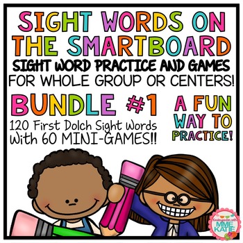 Preview of SMARTBOARD Sight Words and Interactive Mini-Games - Bundle #1 (Sets 1-10)