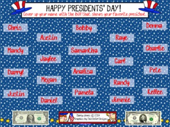 Preview of SMARTBoard Attendance - Presidents' Day Dollar Bills