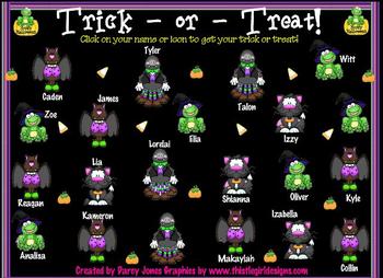 Preview of SMARTBoard Attendance - Trick-or-Treat!