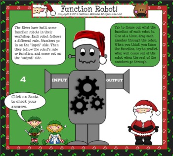 Preview of SMARTBoard Function Machine Robots: Christmas Theme