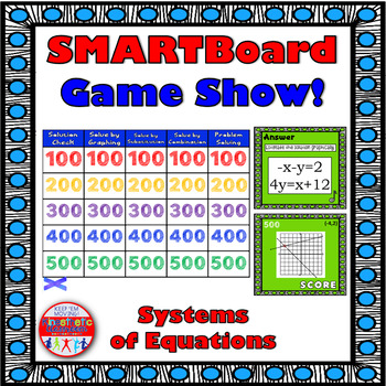 Preview of SMARTBoard Game Show Systems of Equations
