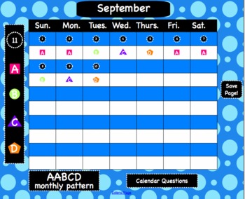 SMARTBoard Interactive Calendar and Patterning TpT