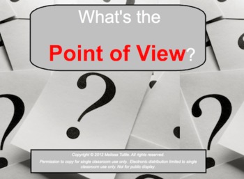 Preview of SMARTBoard Point of View .notebook. Printable flipbook & worksheet. CCSS aligned