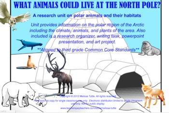 SMARTBoard Polar/Arctic Region Animals Research Writing Project & Art  Extenstion