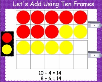Preview of SMARTBoard Using Ten Frames to Add {Teen Frame}