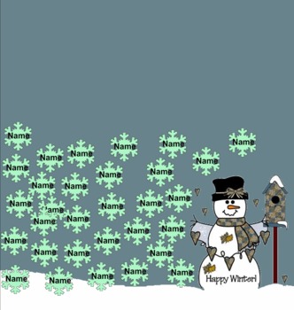 Preview of SMARTBoard Winter Snowman Snowflake Attendance