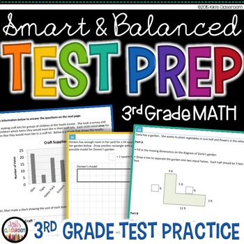 Preview of Math Test Prep 3rd Grade - Printable Practice for SBAC & PARCC