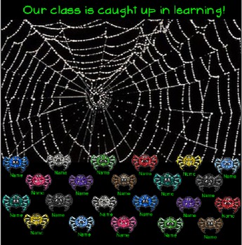 Preview of SMARTboard Attendance - Halloween Spider Theme