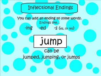 Preview of SMARTboard Inflectional Endings