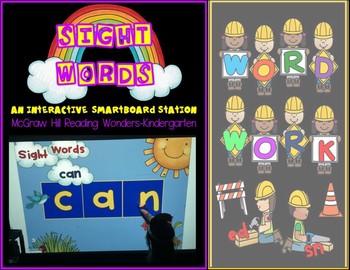 Preview of SMARTboard Interactive Word Work Kindergarten Reading Wonders Sight Words