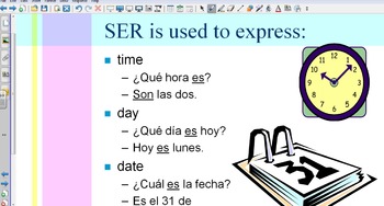 Preview of SMARTboard Lesson:  Ser y Estar