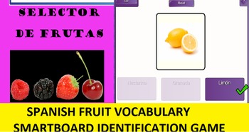 Preview of SMARTboard Spanish Fruit Selector; Vocabulary, Language
