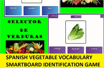 Preview of SMARTboard Spanish Vegetable Selector; Vocabulary, Language