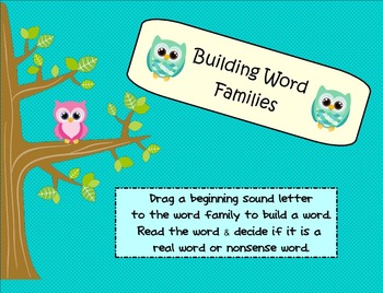 Preview of SMARTboard Word Family Building