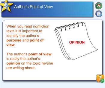 Preview of SMARTboard interactive lesson on author's point of view and fact vs. opinion