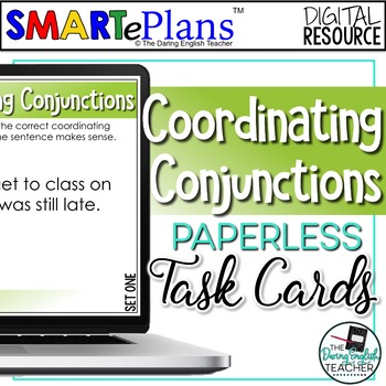 Preview of Digital Coordinating Conjunctions Task Cards - Distance Learning