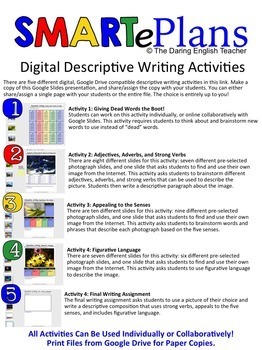 smarteplans descriptive writing activities by the daring english teacher