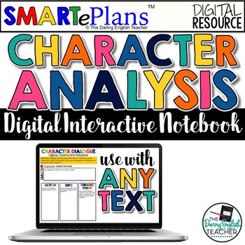 Preview of Digital Character Analysis Interactive Notebook for Any Text (Distance Learning)