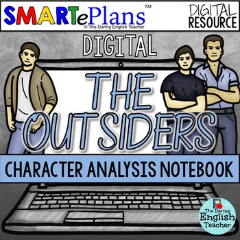 Preview of Digital The Outsiders Character Analysis Notebook for Distance Learning