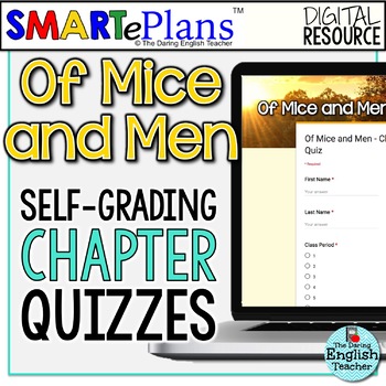 Preview of Of Mice and Men Chapter Quizzes: Digital Self-Grading Forms - Distance Learning