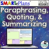 Quoting Paraphrasing Summarizing Worksheets Teaching Resources TpT