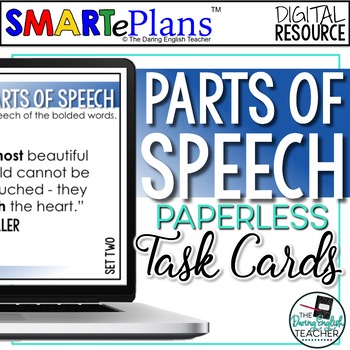 Preview of Digital Parts of Speech Task Cards (80 Task Cards) - Distance Learning