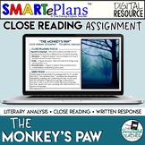 The Monkey's Paw Digital Close Read - Distance Learning