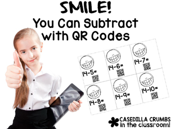 Preview of Subtraction with QR CODES Task Cards