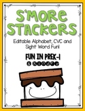 S'More Stackers: Editable Alphabet, CVC and Sight Word Game!