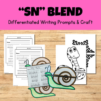 Preview of SN Beginning Consonant Blend Writing Craftivity - Phonics Writing & Craft