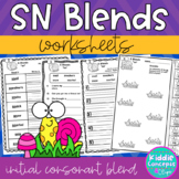 SN Blends Worksheets - Initial Consonant Blends