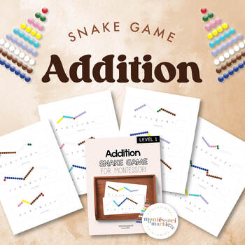 Preview of SNAKE GAME Addition | Montessori Math using the Montessori Beads