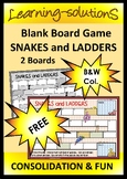 BLANK BOARD GAME - Snakes and Ladders - B&W and Col. - CON