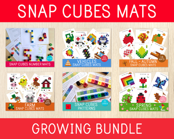 Preview of SNAP CUBES MATS Growing Bundle, Connecting Cubes Task Cards, Fine Motor Skills