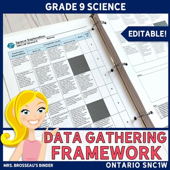 Preview of SNC1W Data Gathering Framework | Grade 9 Science
