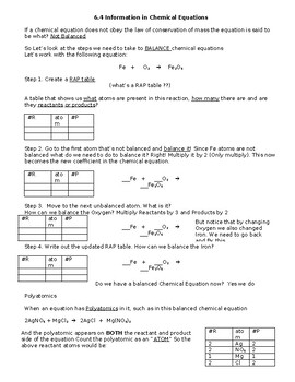 Preview of SNC2D Balancing Chemical Equations