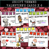 SNOOPY Themed Valentine's cards x 6