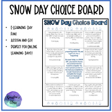 SNOW DAY! Online Learning Choice Board Assignment | Family