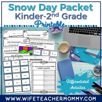 Preview of SNOW DAY PACKET NO PREP | LOWER GRADE (PRINT VERSION)